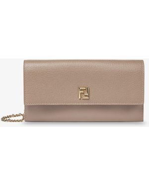 Fendi Continental Leather Crossbody Bag - Natural