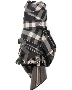 Burberry Check Umbrella - White