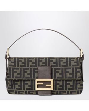 Fendi Baguetteâ 26424 Ff Zucca Jacquard Fabric Bag - Metallic