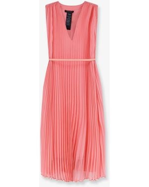 Max Mara Mxecapsula Long Dress With Belt - Pink