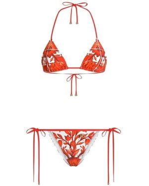Dolce & Gabbana Dolce & Gabbana Maiolica Print Bikini Set - White