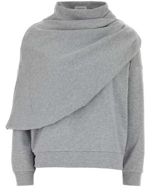 Magda Butrym Cotton Blend Sweatshirt - Gray