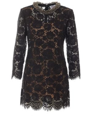 Self-Portrait Self Portrait Mini Lace Long Sleeves Dress - Black