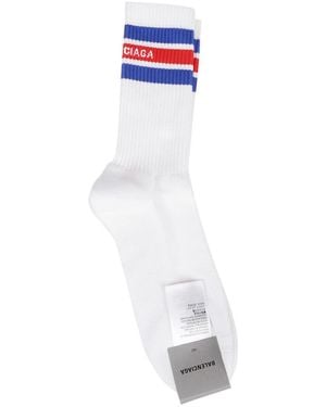 Balenciaga Socks With Logo - White