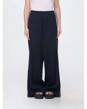 Gucci High-Waisted Wide-Leg Cotton Jersey Pants - Blue