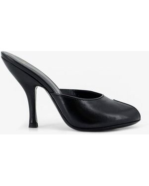 Jude Leather Date Mule Sandals - Black