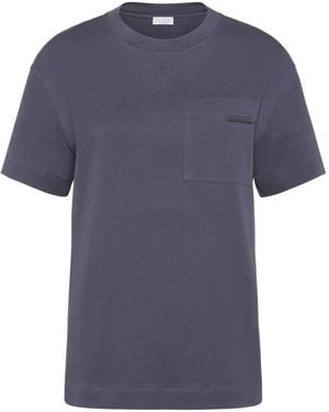 Brunello Cucinelli Cotton T-Shirt - Blue