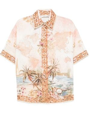 Zimmermann Mahon Linen Shirt - Pink