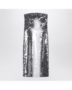 Sportmax Midi Dress With Gradient Sequin Effect - Metallic