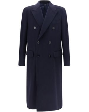 Dolce & Gabbana Dolce & Gabbana Double-Breasted Wool Coat - Blue