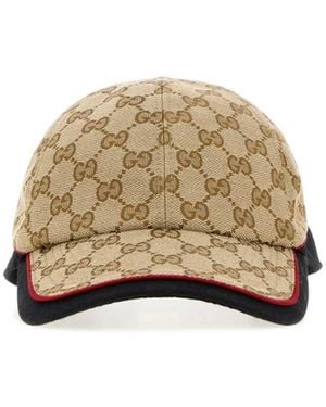 Gucci Two-Tone Gg Fabric Baseball Cap - Natural