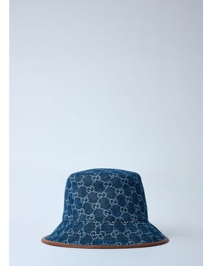 Gucci Embroidered Denim Bucket Hat in Blue for Men | Lyst