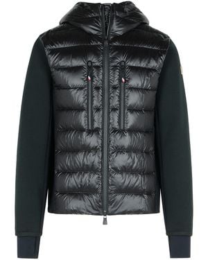 Moncler Padded Hoodie With Zip - Black