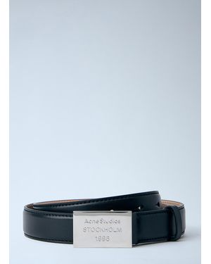 Acne Studios Engraved Logo Leather Belt - Blue
