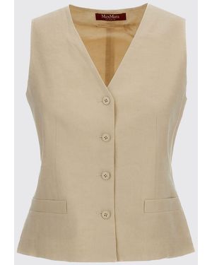 Max Mara Carnet Gilet - Natural
