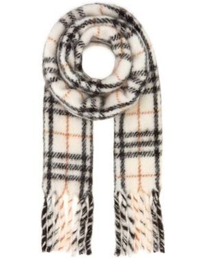 Burberry Embroidered Alpaca Blend Scarf - White