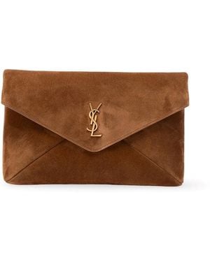 Saint Laurent 'Cassandre' Pouch - Brown
