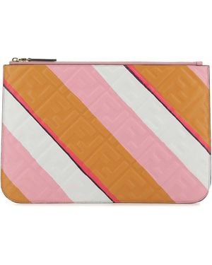 Fendi Nappa Leather Pouch - Pink