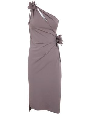 Coperni Asymmetric Mini Flower Gown - Purple