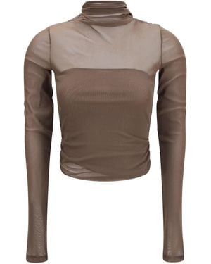 Lemaire Ballerina Top With Scarf Cacao - Brown