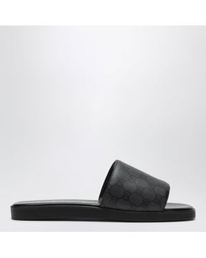 Gucci Generation Gg Canvas Slider Sandals - Black