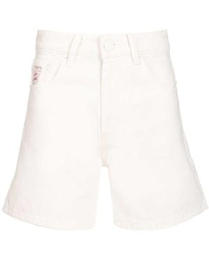 Ami Paris Ami Cotton Twill Shorts - White