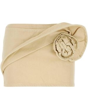 Magda Butrym Cream Denim Mini Skirt - Natural