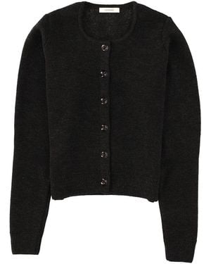 Lemaire Solid Round Neck Cardigan - Black