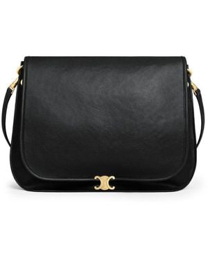 Celine Triomphe Soft Saddlebag - Black
