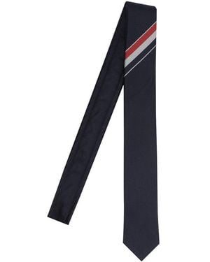 Thom Browne Logo Stripe Tie - Black