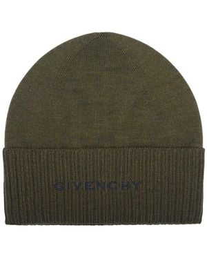 Givenchy Bicolor Wool Beanie - Green