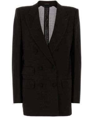 Tom Ford Light Virgin Wool Double Breasted Jacket - Black