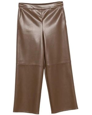 Max Mara Maxmara 'Leather-Look Cropped Pants - Multicolor