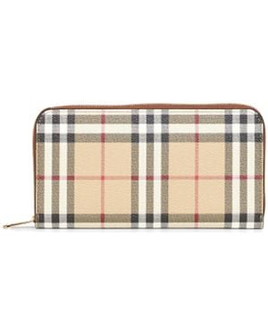 Burberry Archive And Brier Check Zip-Around Wallet - Metallic