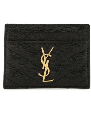 Saint Laurent Leather Card Holder - Black
