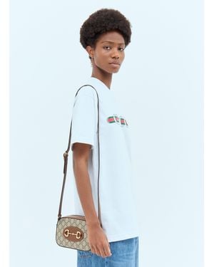 Gucci Horsebit 1955 Small Shoulder Bag - White
