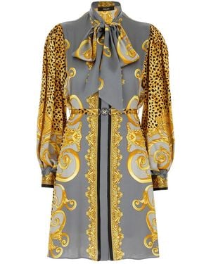 knee length dresses for ladies VERSACE WOMEN Baroque Print Sleeveless Dress Black – MAISONDEFASHION.COM main image 0