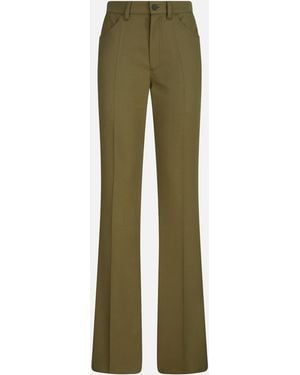 The Attico Flared Tailored Pants With Front Pence Detailing - Green