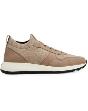 Tod's Leather And Knit Sneakers - White