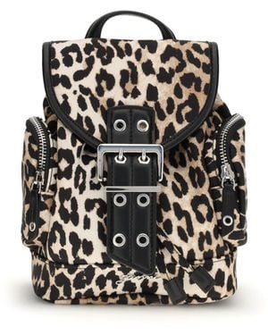 Ganni Animalier Print Nano Backpack - Black
