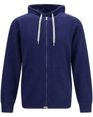 Brunello Cucinelli Cashmere Zip-Up Hoodie - Blue
