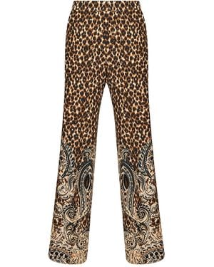 Etro Silk Crêpe De Chine Printed Pants - Natural
