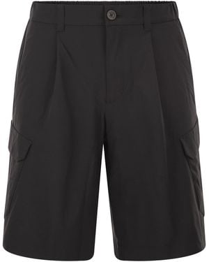 Herno Technical Fabric Cargo Bermuda Shorts - Black