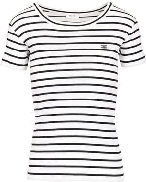 Celine Striped T-Shirt - White