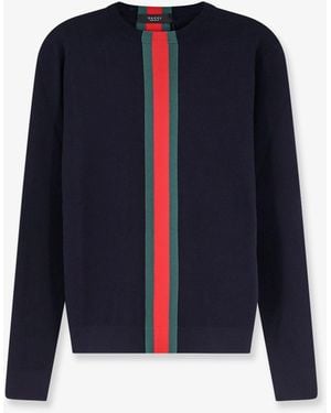 Gucci Web-Stripe Sweater - Blue
