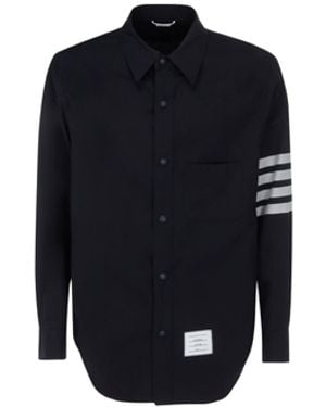 Thom Browne Wool Cotton Blend Shirt - Black