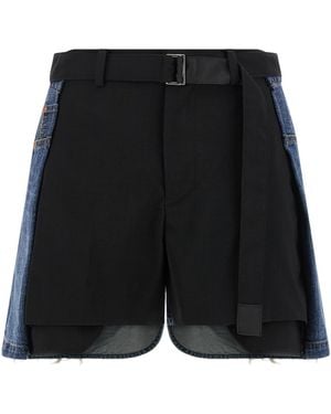 Sacai Wool Insert Shorts - Black