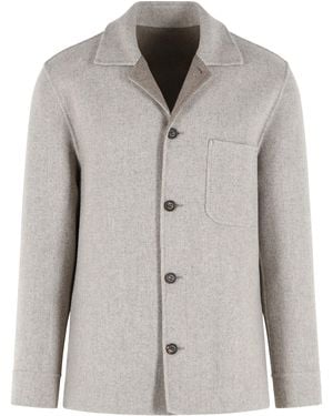 Eleventy And Wool And Cashmere Overshirt - Gray