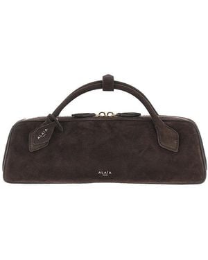 Alaïa Suede Leather 'Le Teckel' Clutch - Brown