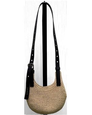 Loewe Paula's Ibiza Punch Hole Mini Rafia Crossbody Bag - White